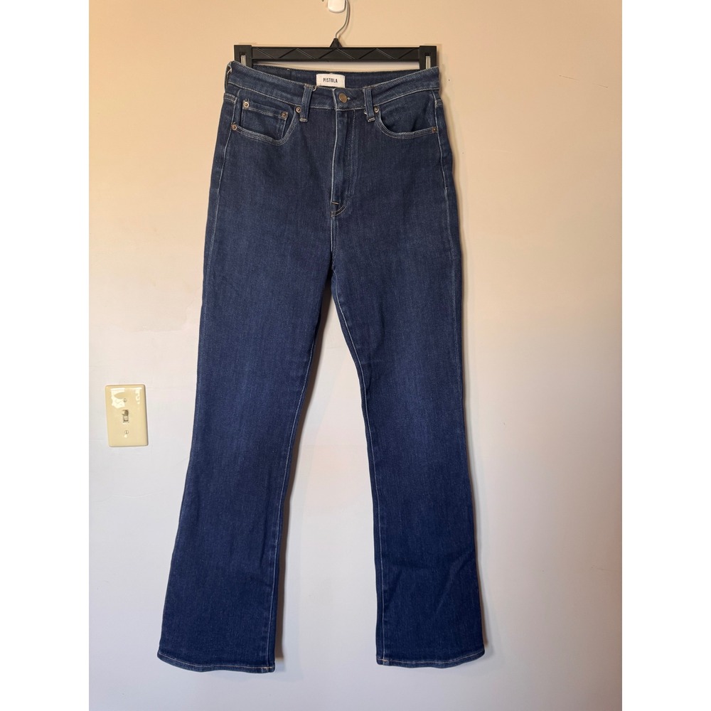 Pistola High Rise Flare Jeans Dark Wash Blue Denim Size 29 P6286SHR-DMR